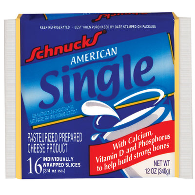 Schnucks American Single Cheese 12 Oz Wrapper