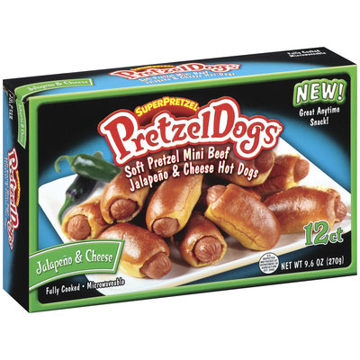 SuperPretzel Jalapeno & Cheese 12 Ct Pretzel Dogs 9.6 Oz Box