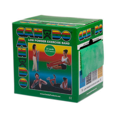 CanDo 10-5273 Low Powder Exercise Band 25 Yard Roll Green Medium