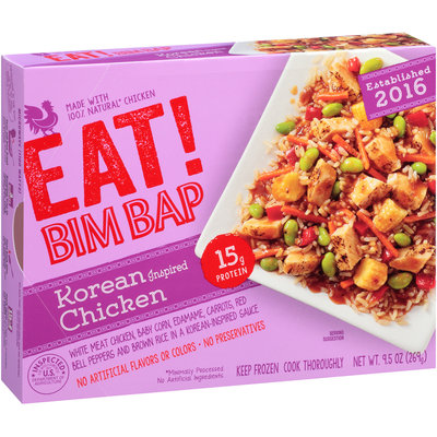 Eat! Bim Bap Korean Inspired Chicken Frozen Entree 9.5 oz. Box