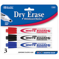 Bazic 1250-144 Assorted Color Chisel Tip Dry-Erase Markers
