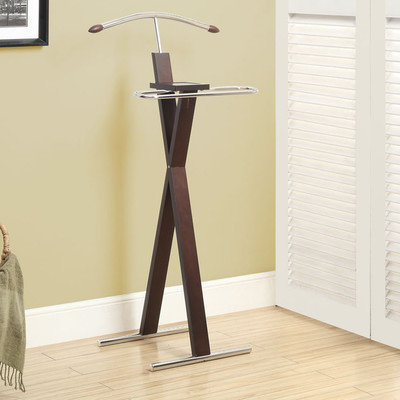 Monarch Specialties Inc Monarch Specialties Cappuccino, Chrome Metal Bedroom Valet - i2024