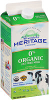 Stremicks Heritage Foods® Organic Fat Free Milk 0.5 gal. Carton