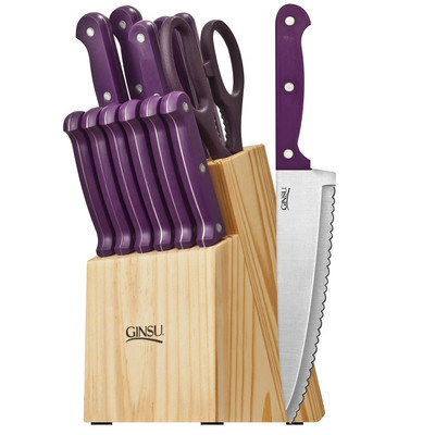 Ginsu Essential Series 14 Piece Cutlery Set Color: Purple