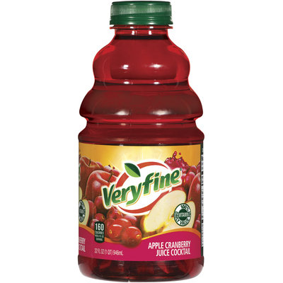 Veryfine Apple Cranberry Juice Cocktail 32 Oz Plastic Bottle