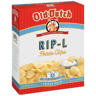 Old Dutch Rip-L Triple Pack Potato Chips Box