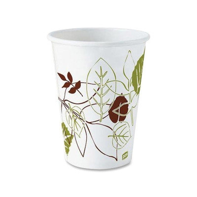 DIXIE FOODS 2342PATH Hot Cups Poly-Lined 12oz. 1000/CT Pathways/White