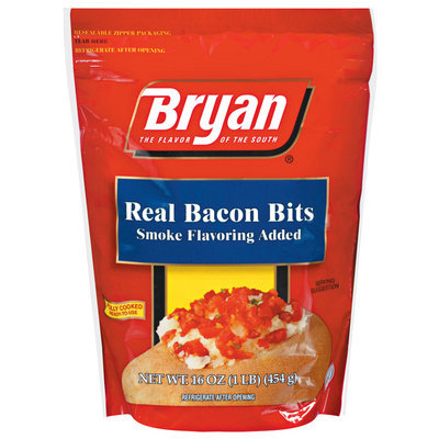 Bryan Real Smoke Flavoring Added Bacon Bits 1 Lb Pouch