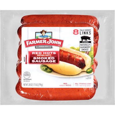 Farmer John® Red Hots Extra Hot! Smoked Sausage 8 ct Pack