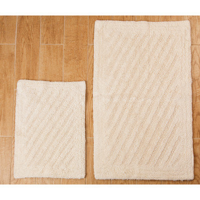 Textile Decor Castle 2 Piece 100% Cotton Shooting Star Reversible Bath Rug Set, 24 H X 17 W and 34 H X 21 W