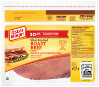 Oscar Mayer Cured Slow Roasted Roast Beef 10 oz. ZIP-PAK®