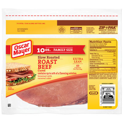 Oscar Mayer Cured Slow Roasted Roast Beef 10 oz. ZIP-PAK®