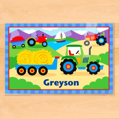 Olive Kids Trains, Planes and Trucks Tractor Personalized Placemat
