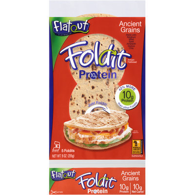 Flatout® FoldIt® 10g Protein Ancient Grains Artisan Flatbread 9 oz. Packet
