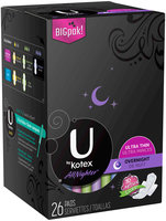 U by Kotex® AllNighter® Ultra Thin Overnight Pads with Wings 26 ct Box