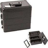 Sunrise E3303CRAB All Black Crocodile Pro Makeup Case