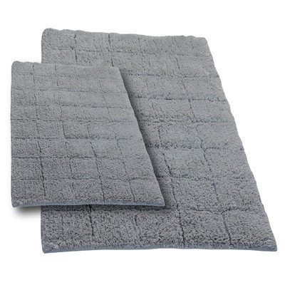 Textile Decor Castle 2 Piece 100% Cotton Summer Tile Spray Latex Bath Rug Set, 24 H X 17 W and 40 H X 24 W