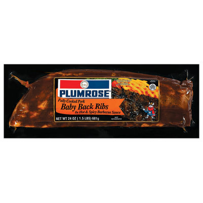 Plumrose In Hot Sauce Ribs Baby Back Hot & Spicy 24 Oz Well