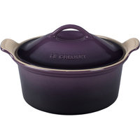 Le Creuset Heritage 3-Qt. Stoneware Round Casserole with Lid Color: Cassis