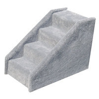 Animal Stuff Bear's Stairstm Four-Step Tiny Carpeted Pet Stairs - Color: Gray