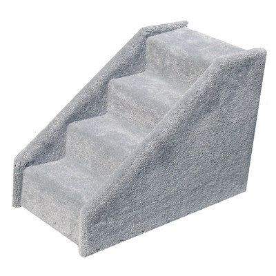 Animal Stuff Bear's Stairstm Four-Step Tiny Carpeted Pet Stairs - Color: Gray