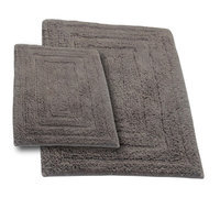 Textile Decor Castle 2 Piece 100% Cotton Racetrack Spray Latex Bath Rug Set, 24 H X 17 W and 34 H X 21 W