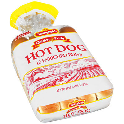 Springfield Hot Dog 16 Ct Buns 24 Oz Bag
