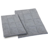 Textile Decor Castle 2 Piece 100% Cotton Chakkar Board Spray Latex Bath Rug Set, 34 H X 21 W and 40 H X 24 W