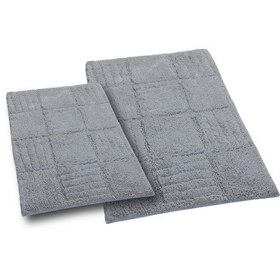 Textile Decor Castle 2 Piece 100% Cotton Chakkar Board Spray Latex Bath Rug Set, 34 H X 21 W and 40 H X 24 W