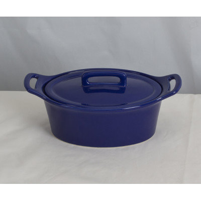 Omniware Stoneware Oval Casserole Size: Small, Color: Cobalt Blue