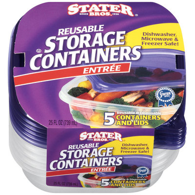 Stater Bros.® Reusable Storage Containers Entree 5 ct.
