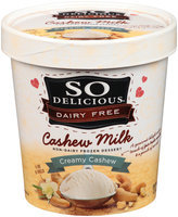 So Delicious® Cashew Milk Creamy Cashew Non-Dairy Frozen Dessert 1 pt. Tub