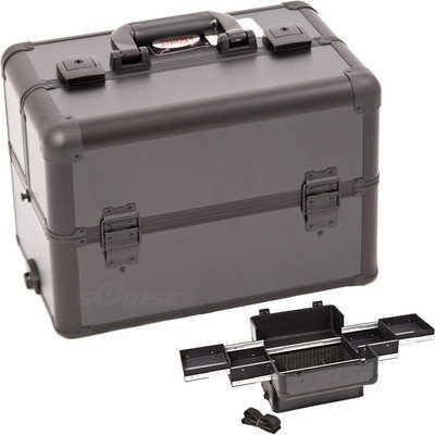 Just Case Usa Inc. Sunrise Black Interchangeable Easy Slide Tray Professional Makeup Case