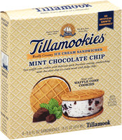 Tillamook® Tillamookies® Mint Chocolate Chip Really Creamy Ice Cream Sandwiches 4-3.5 fl. oz. Box