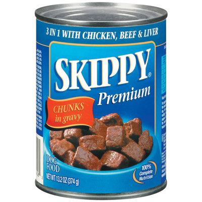 Skippy® Dog Food with Chicken Beef & Liver Chunks in Gravy