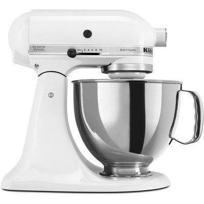KitchenAid Artisan Series 5 qt. Stand Mixer in White with Additional Glass Bowl KSM150PSWH 3 KIT