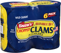 Bumble Bee® Snow's® Chopped Clams in Clam Juice 6-6.5 oz. Cans