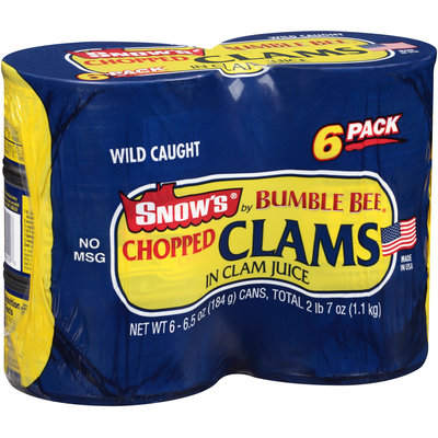 Bumble Bee® Snow's® Chopped Clams in Clam Juice 6-6.5 oz. Cans