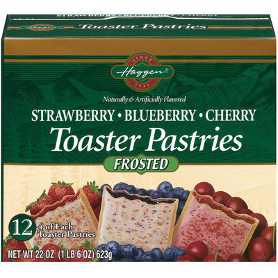 Haggen Strawberry Blueberry & Cherry Frosted 12 Ct Toaster Pastries 22 Oz Box