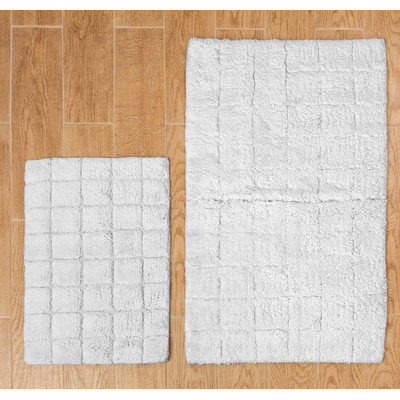 Textile Decor Castle 2 Piece 100% Cotton Summer Tile Spray Latex Bath Rug Set, 30 H X 20 W and 40 H X 24 W