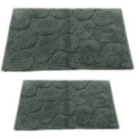 Textile Decor Castle 2 Piece 100% Cotton Palm Spray Bath Rug Set, 34 H X 21 W and 40 H X 24 W, Green
