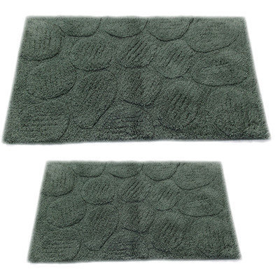 Textile Decor Castle 2 Piece 100% Cotton Palm Spray Bath Rug Set, 34 H X 21 W and 40 H X 24 W, Green