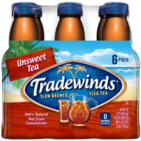 TRADEWINDS SLOW BREWED ICED TEA, Unsweet Tea 16-ounce plastic bottles (Pack of 6)
