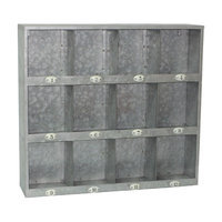 Cheung's Rattan Imports Galvanized Metal Wall Cubby with Number Labels