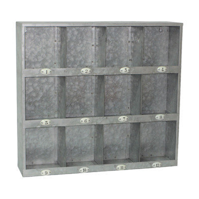 Cheung's Rattan Imports Galvanized Metal Wall Cubby with Number Labels