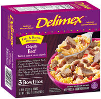 Delimex Chipotle Beef 5.95 Oz Bowls Bowlitos 3 Ct Box