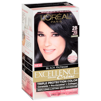 L'Oréal® Paris Excellence® Creme® Triple Protection 2B Intense Blue Black Cooler Hair Color Kit Box