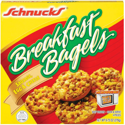 Schnucks Sausage Egg & Cheese Breakfast Bagels 9.75 Oz Box