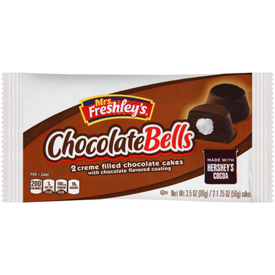 Mrs. Freshley's® Chocolate Bells Cakes 3.5 oz. Wrapper