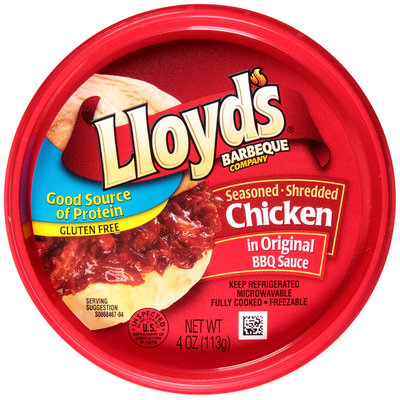 Lloyd's® Barbeque Company Seasoned Shredded Chicken in Original BBQ Sauce 4 oz. Tub